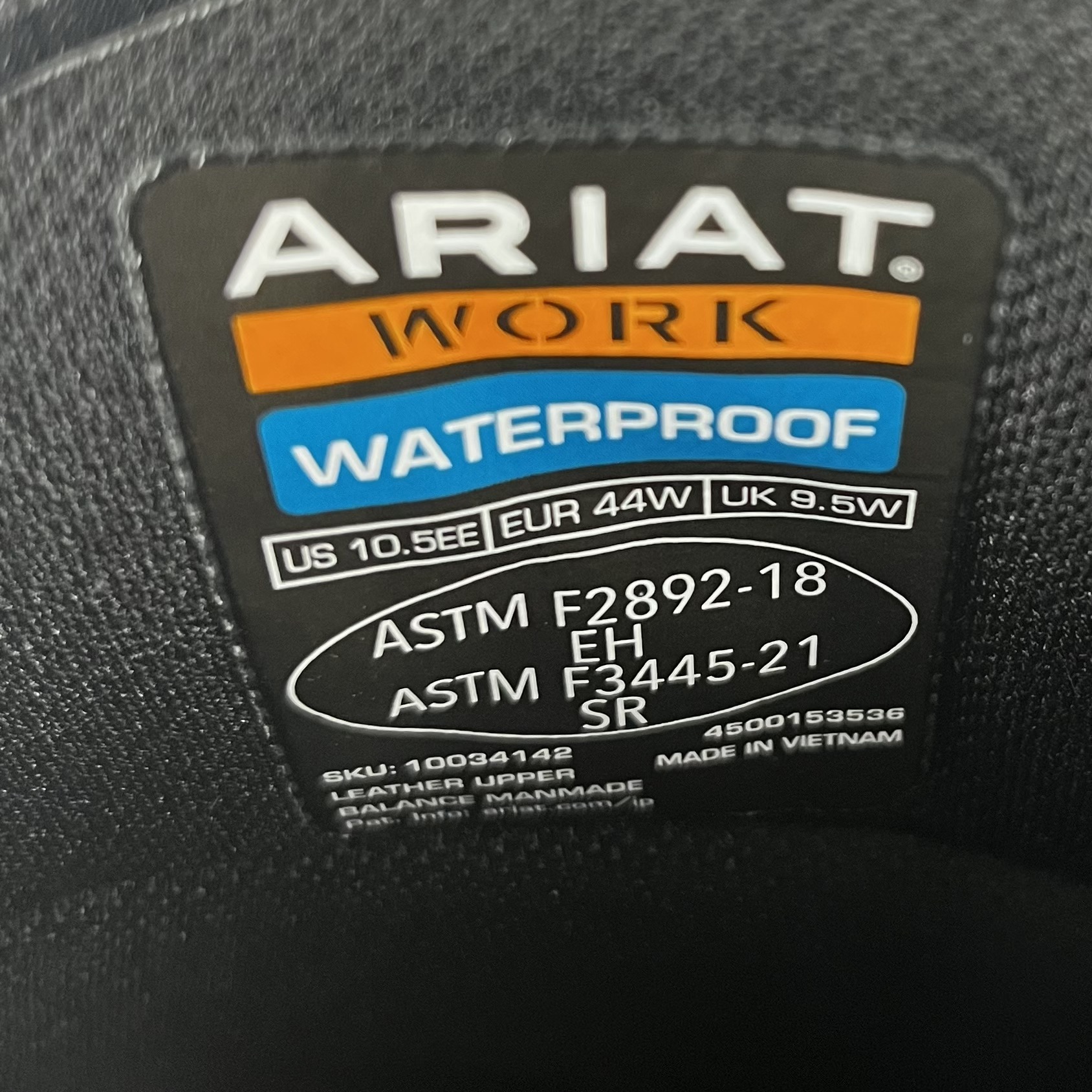 Ariat Work style tag