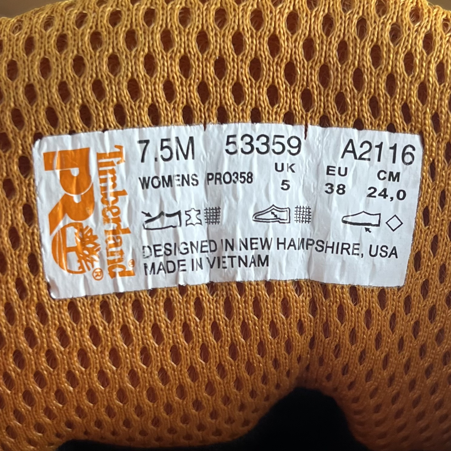 Timberland Pro style tag