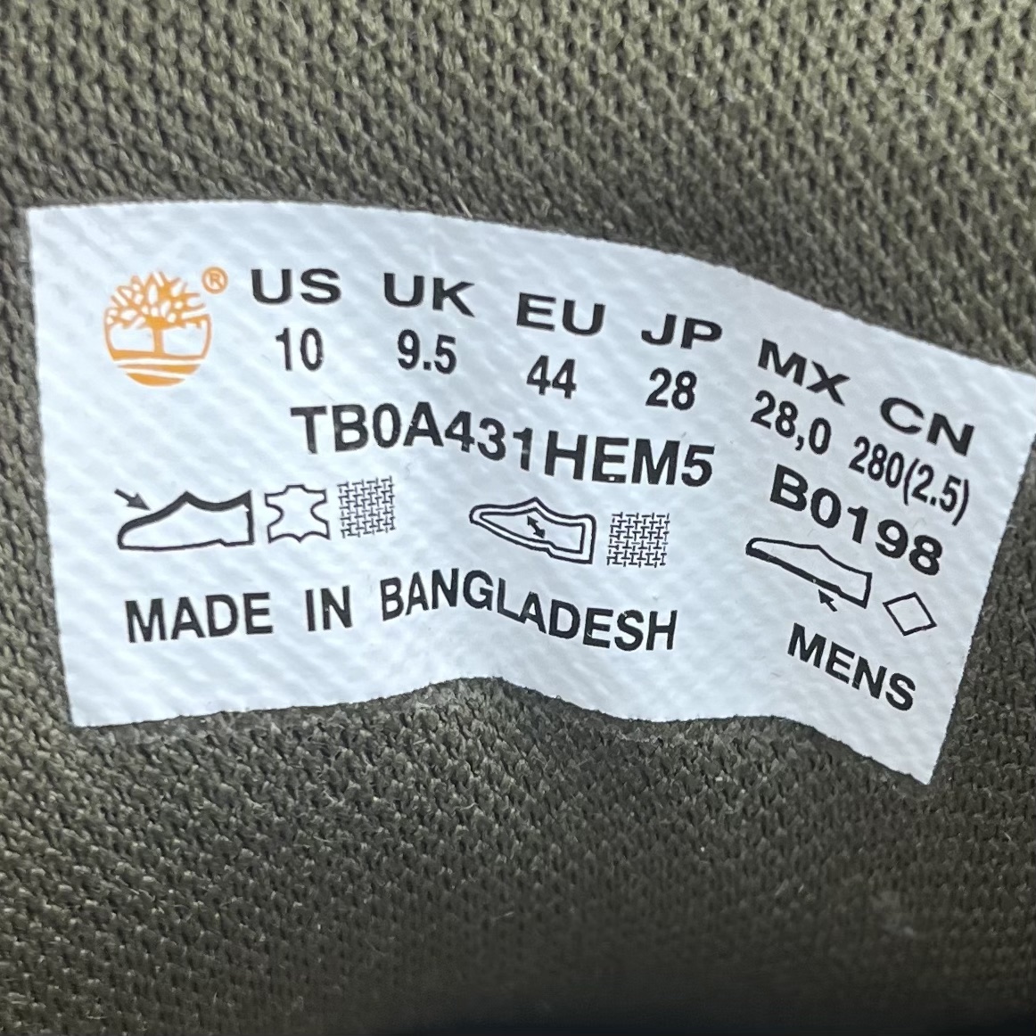Timberland style tag